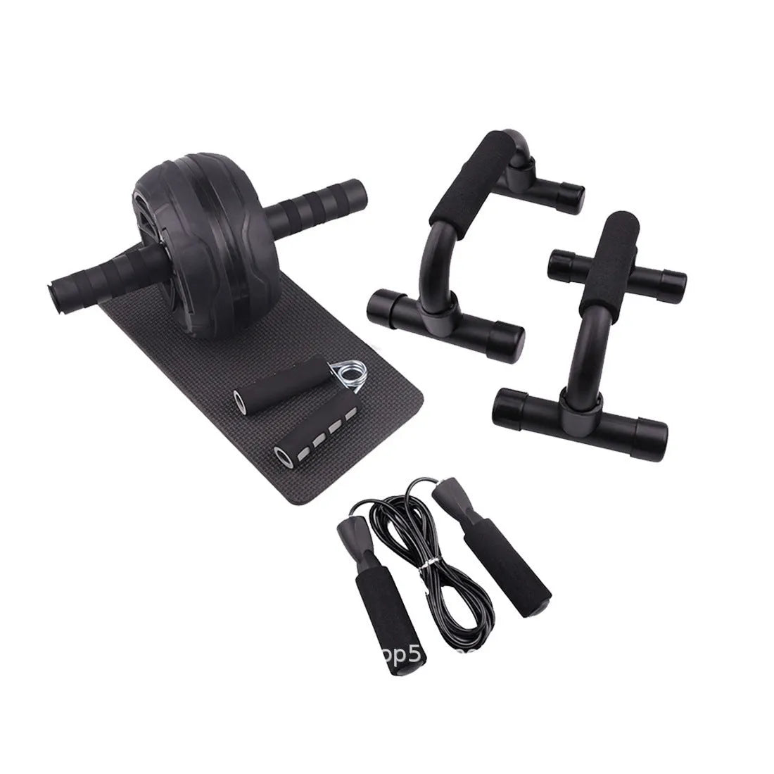 Push-up bar with resistance bands for abdominal and upper body workouts in various colours