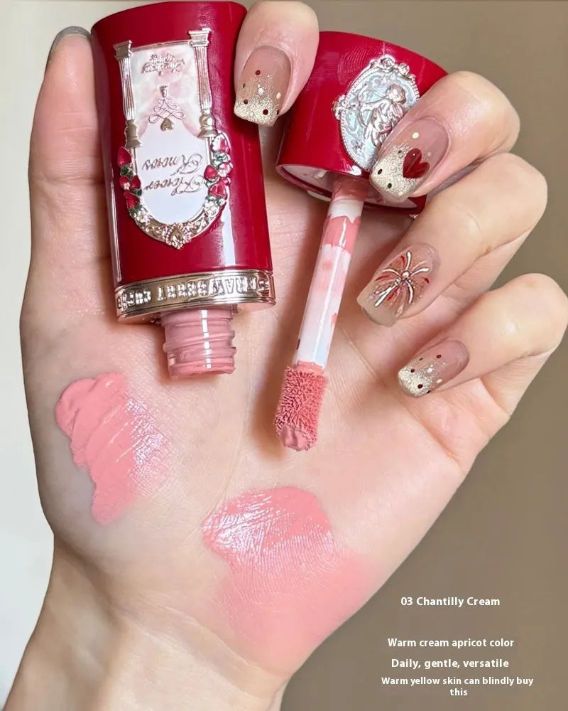 Strawberry Cupid Liquid Blush makeup product in six different shade bottles
