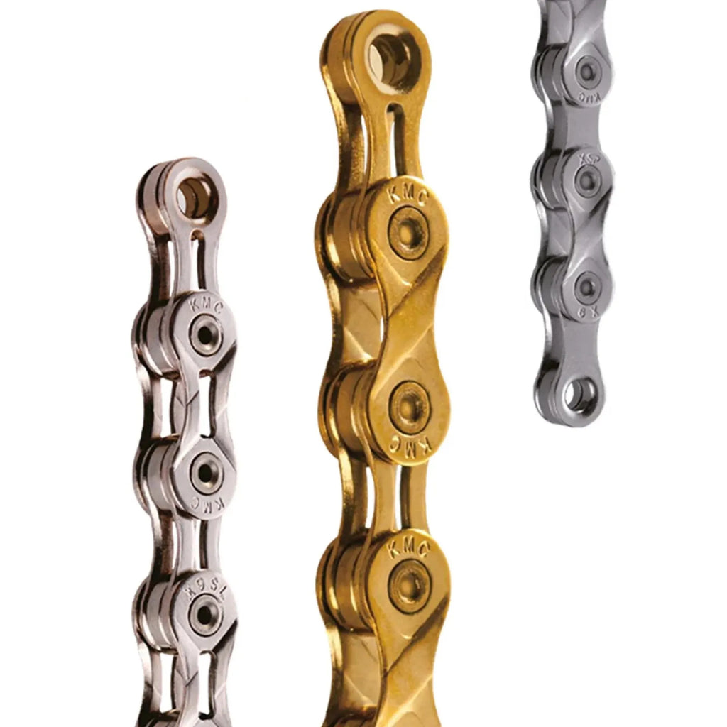 KMC 116L metal bicycle chain in silver for road and mountain bikes