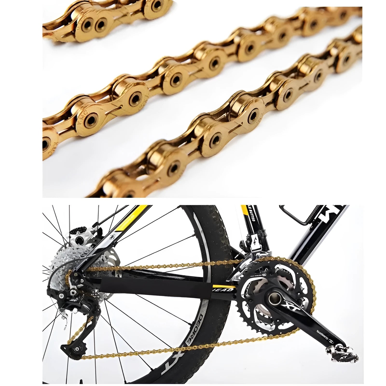 KMC 116L metal bicycle chain in silver for road and mountain bikes
