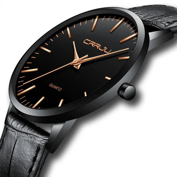 Men's casual quartz watch with alloy case and multiple strap colour options including black mesh and leather.