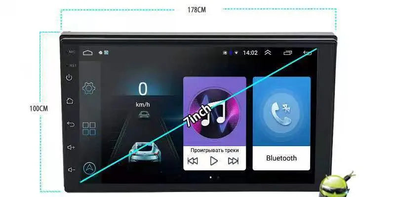 Black Android car navigation system with rotating screen for GM vehicles