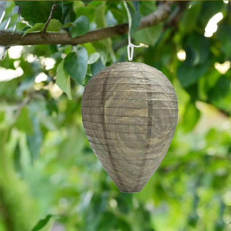 Beehive shaped paper lantern with wire frame, measuring 22cm by 28cm