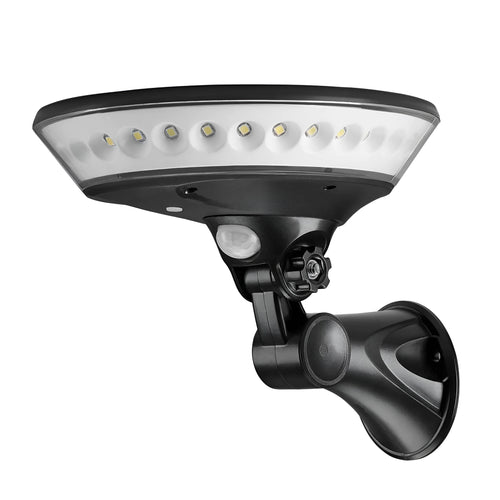 360-degree solar security light with motion sensor for outdoor garden installation