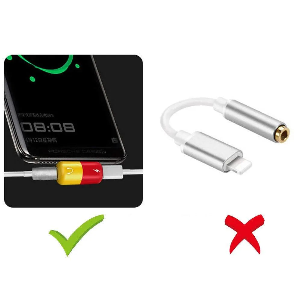 Blue charging audio adapter for Huawei and Honor phones showing 3.5mm jack and charging connector