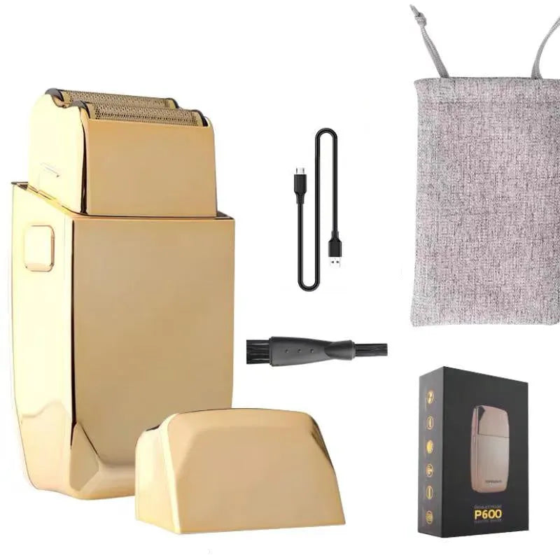 Gold professional cordless hair clipper model 2880 with 25W motor and dual charging cable