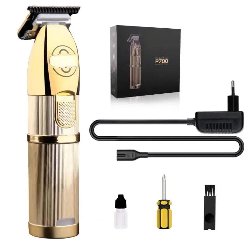 Gold professional cordless hair clipper model 2880 with 25W motor and dual charging cable