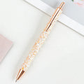 Metal press ballpoint pen with sequin design in multiple colours for office stationery and promotional gifting