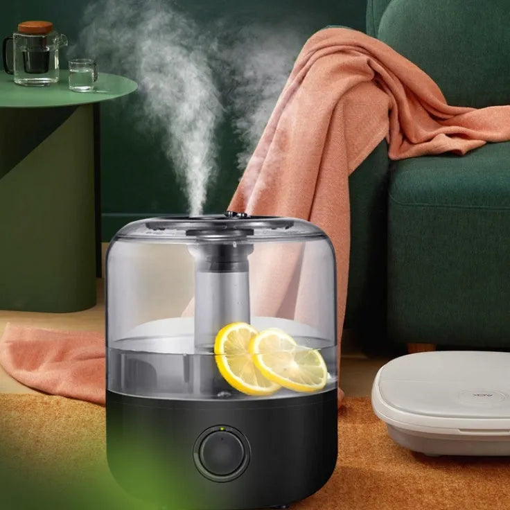 Small white or black cool mist humidifier with 3 litre tank for bedroom use