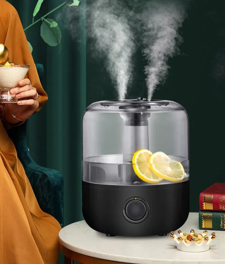 Small white or black cool mist humidifier with 3 litre tank for bedroom use