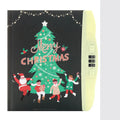 Korean children's lock notebook with colourful cartoon cover showing space, animal, or Christmas designs