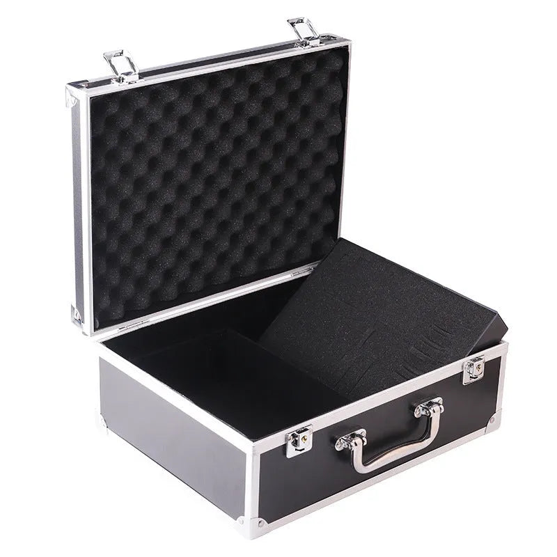 Rongtian aluminium alloy tattoo equipment storage box in black or silver colour