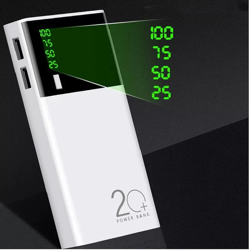 Black 20000mAh power bank portable battery charger