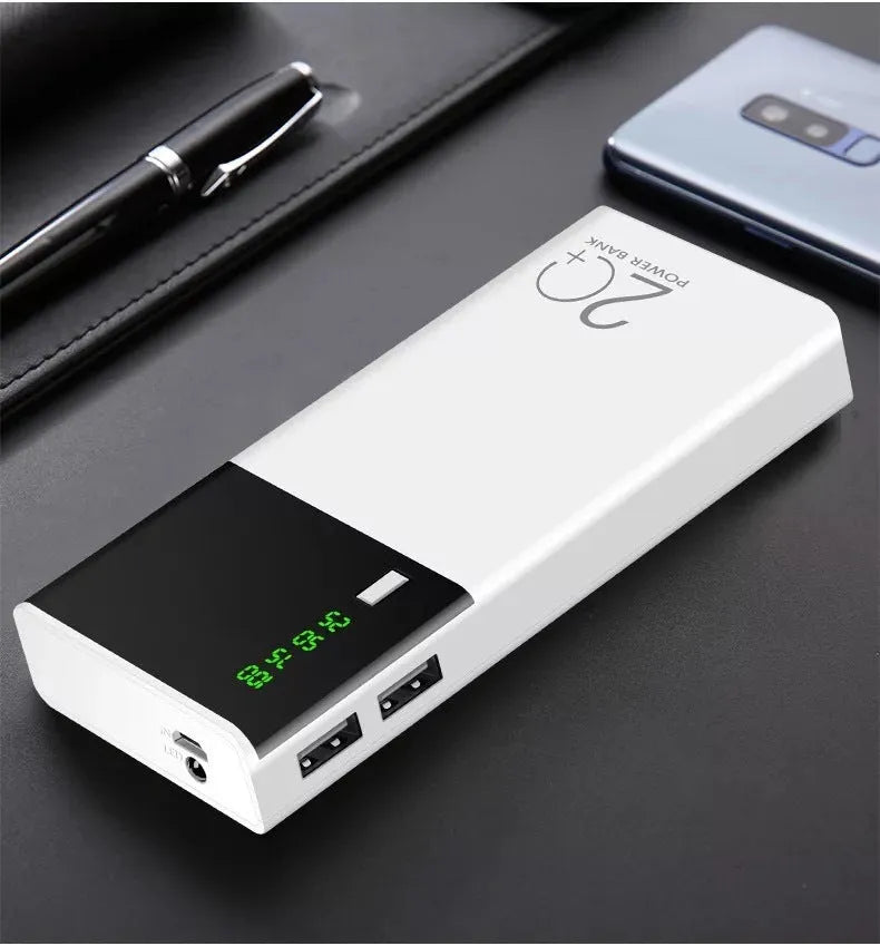 Black 20000mAh power bank portable battery charger