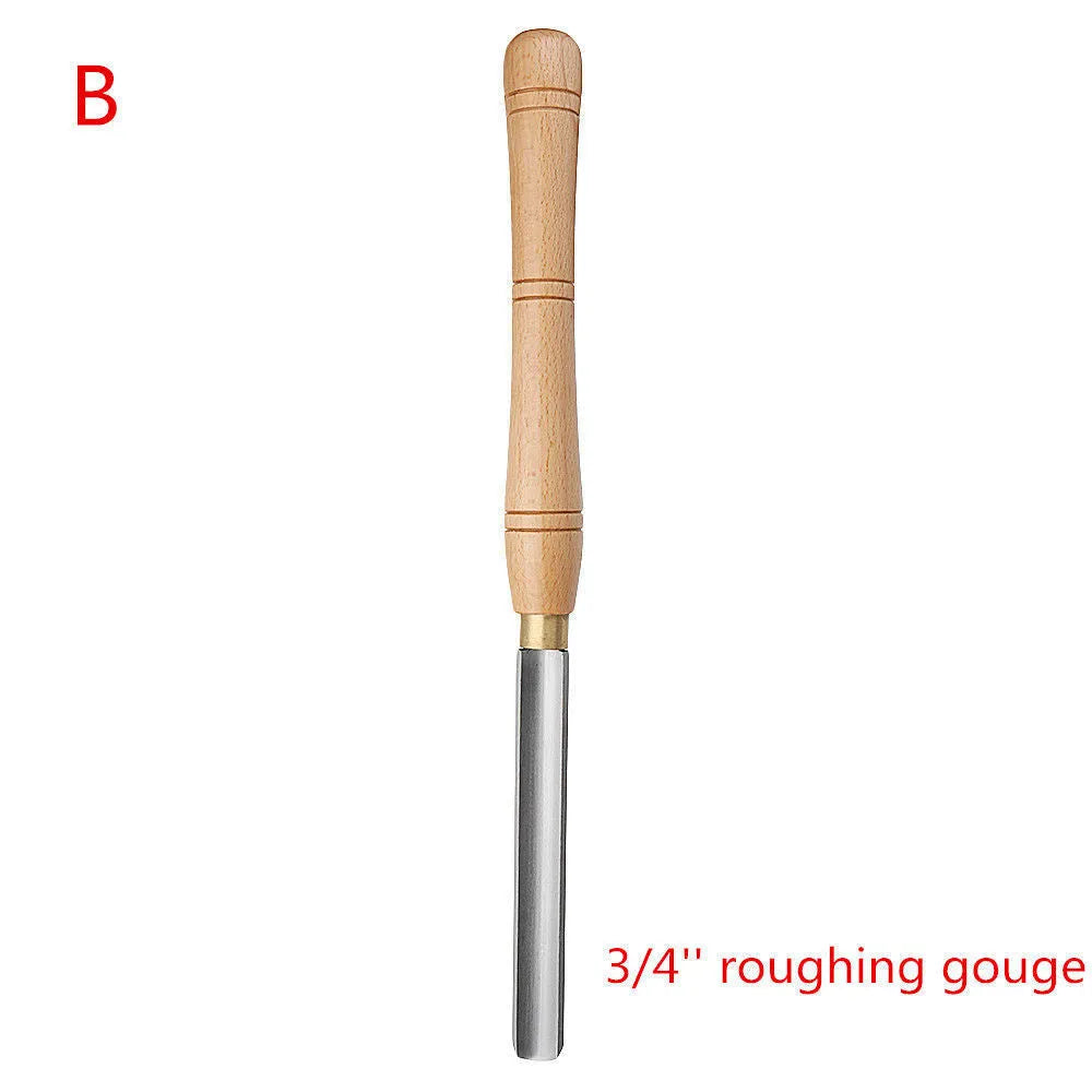 High-end 8-piece wooden box containing chrome vanadium steel woodturning tools for lathe work.