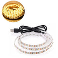 A 1-metre long white USB LED light strip with SMD5050 LEDs and a 50cm USB power cable.