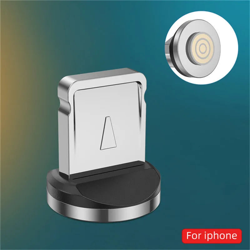 Magnetic charging cable with LED light indicator in various colours showing magnetic connection heads