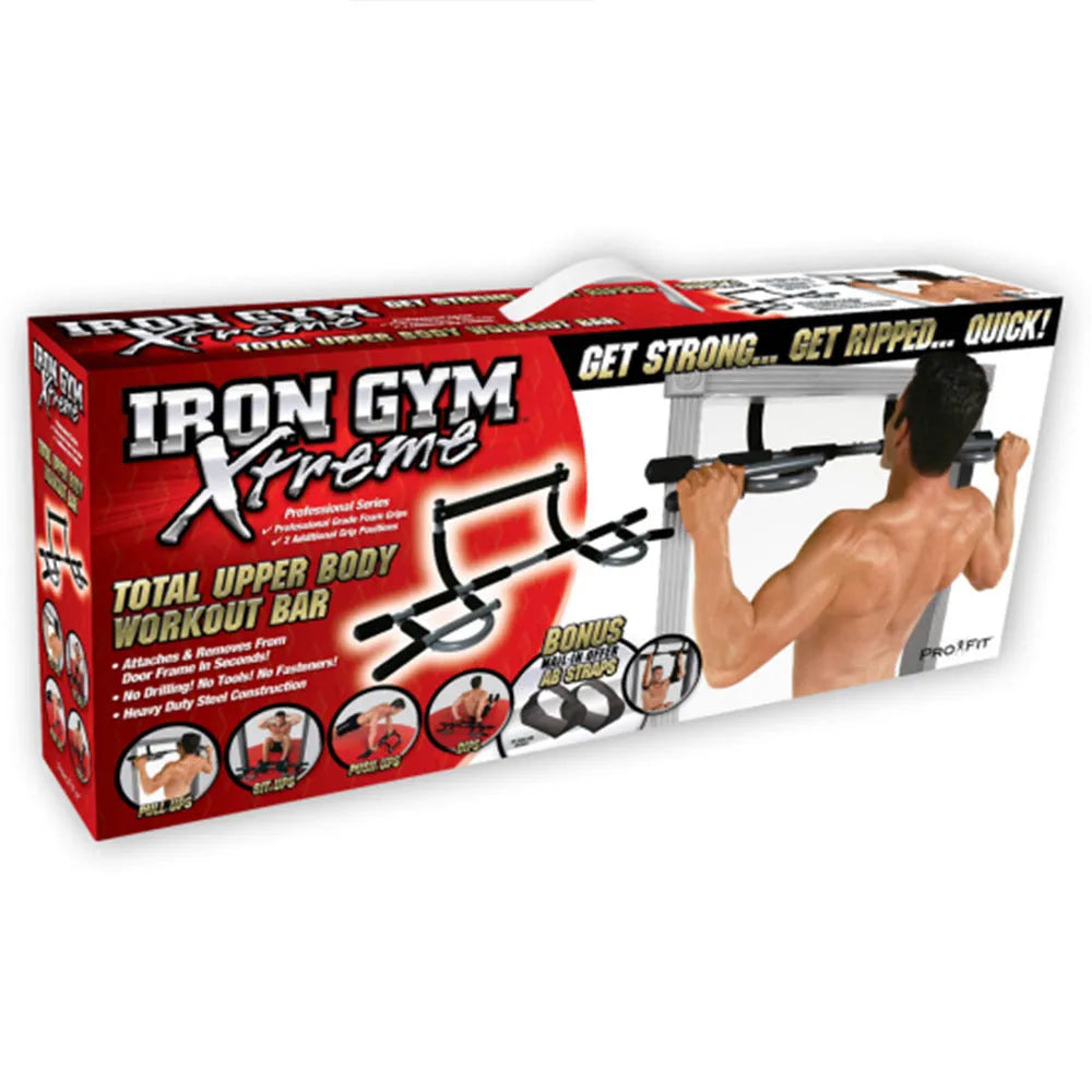 Black steel wall-mounted pull-up bar for indoor home gym strength training.