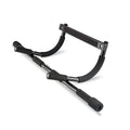 Black steel wall-mounted pull-up bar for indoor home gym strength training.