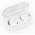TWS Bluetooth wireless stereo headset in two-tone colour option showing left and right earpieces