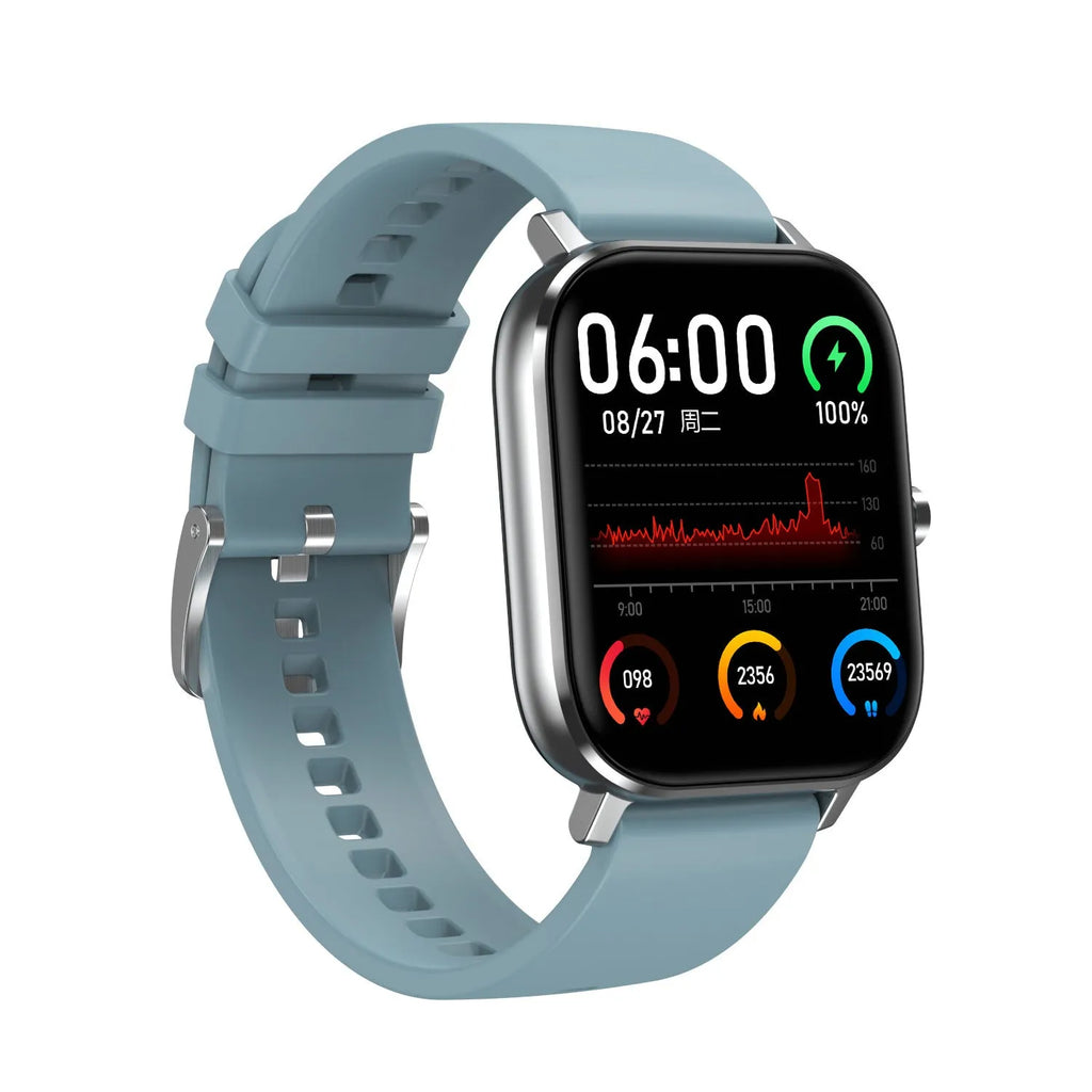 Smart bracelet with a 1.54-inch screen showing health stats, on a choice of silicone or metal mesh wrist strap.