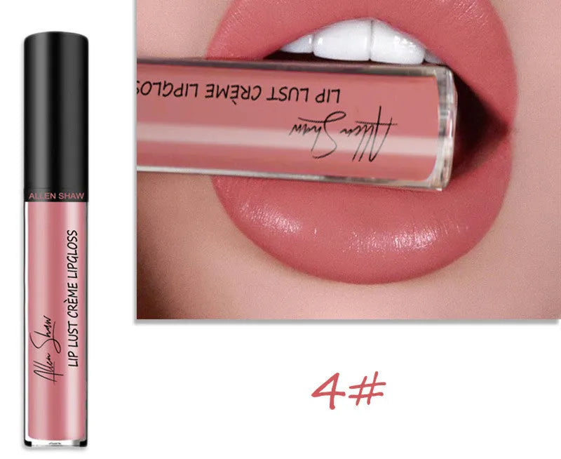 Silky cream texture lip gloss in twelve different colour shades with mineral formula