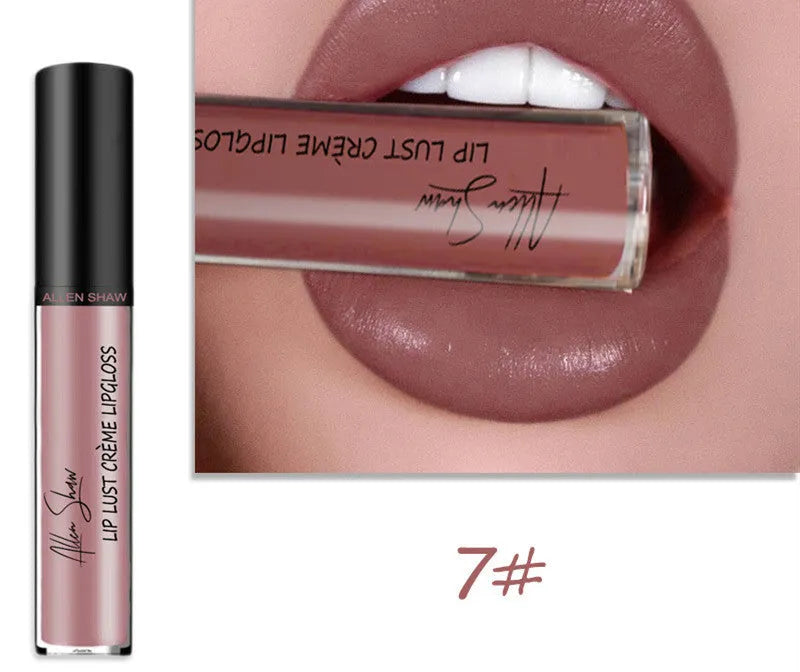 Silky cream texture lip gloss in twelve different colour shades with mineral formula