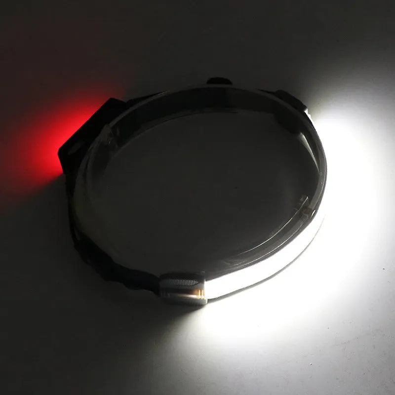 COB LED red light headlight with rechargeable battery and USB cable