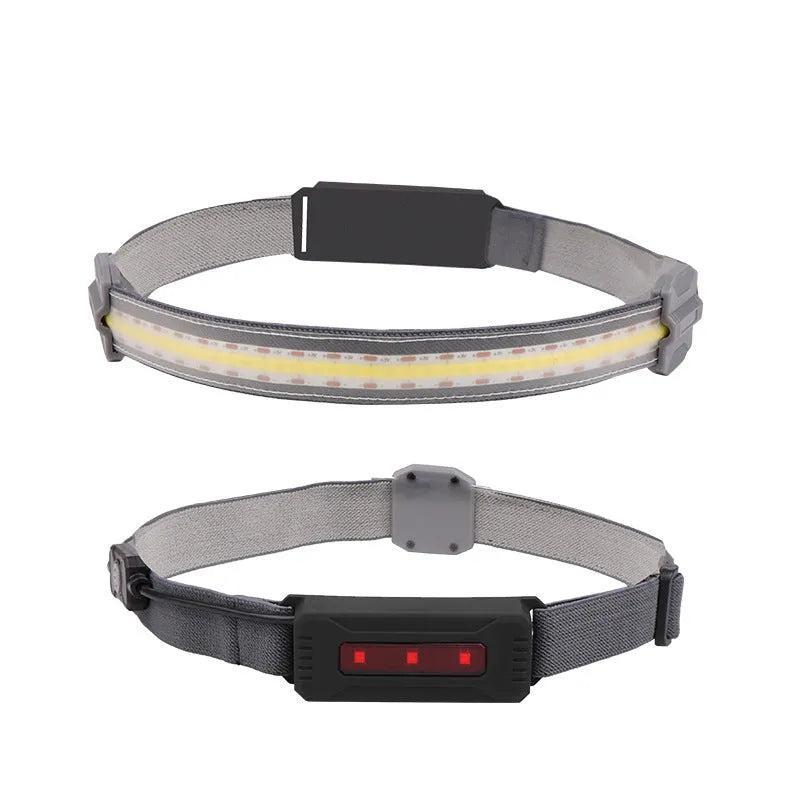 COB LED red light headlight with rechargeable battery and USB cable
