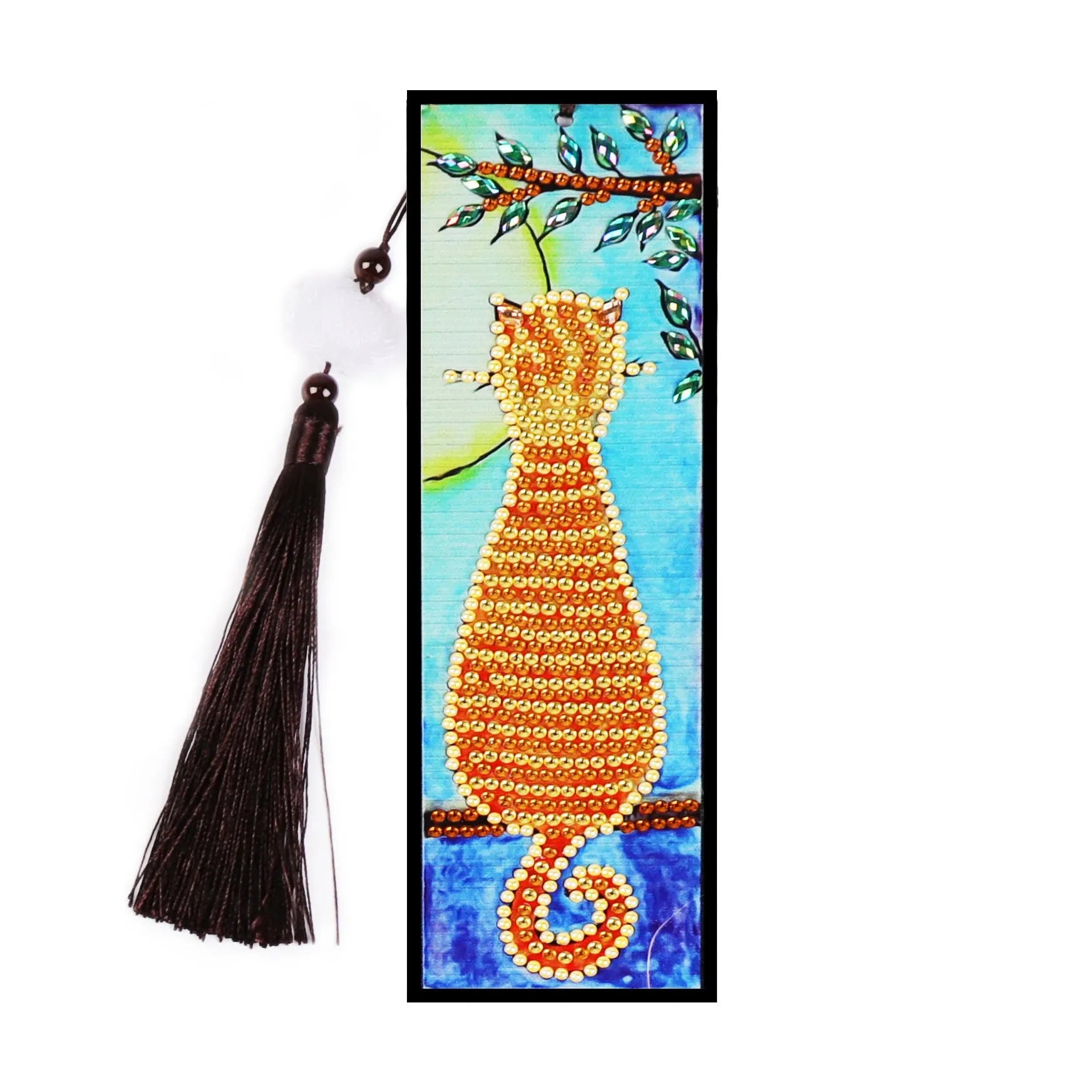 DIY diamond painting bookmark with special-shaped mandala crystal floral design