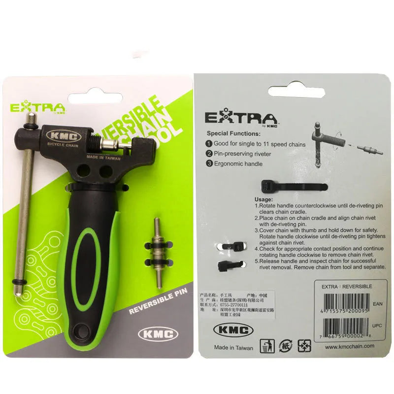 Green steel bicycle chain tool with double shaft chain driving device