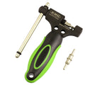 Green steel bicycle chain tool with double shaft chain driving device