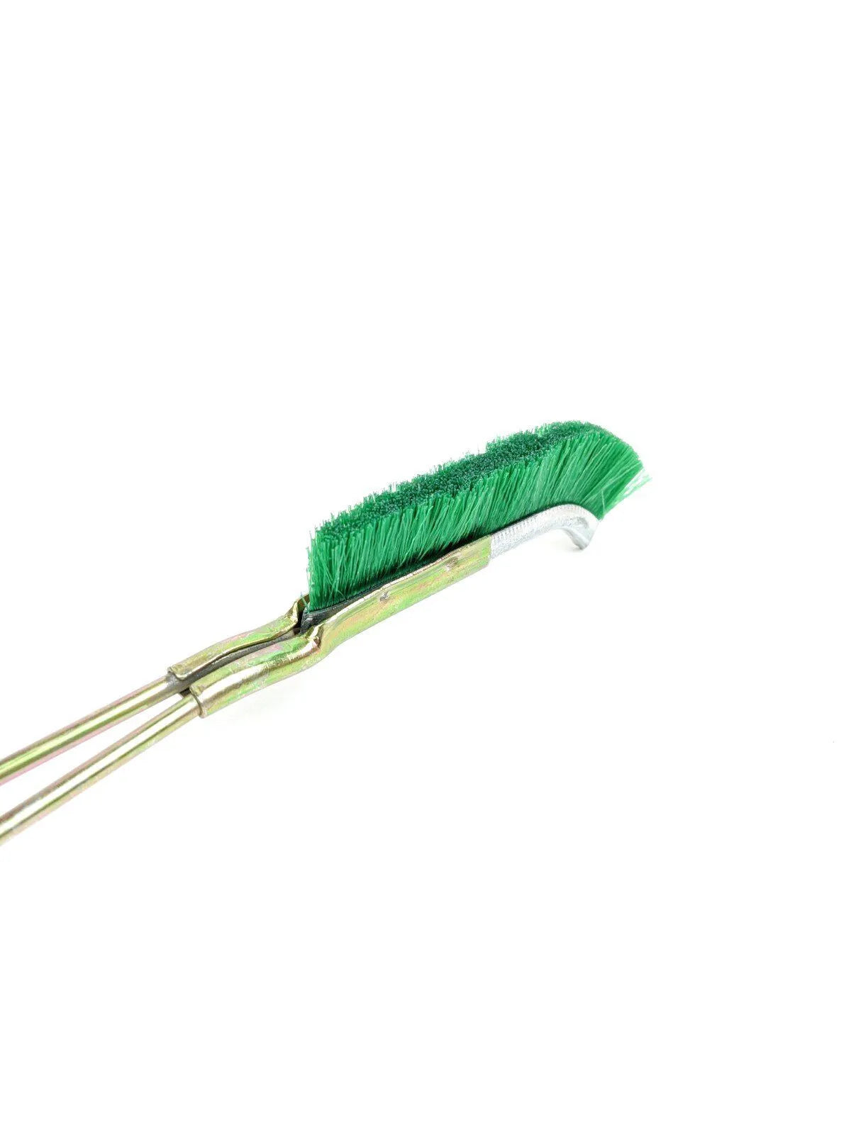 Green elbow rust removal brush with nylon wire bristles for cleaning range hoods