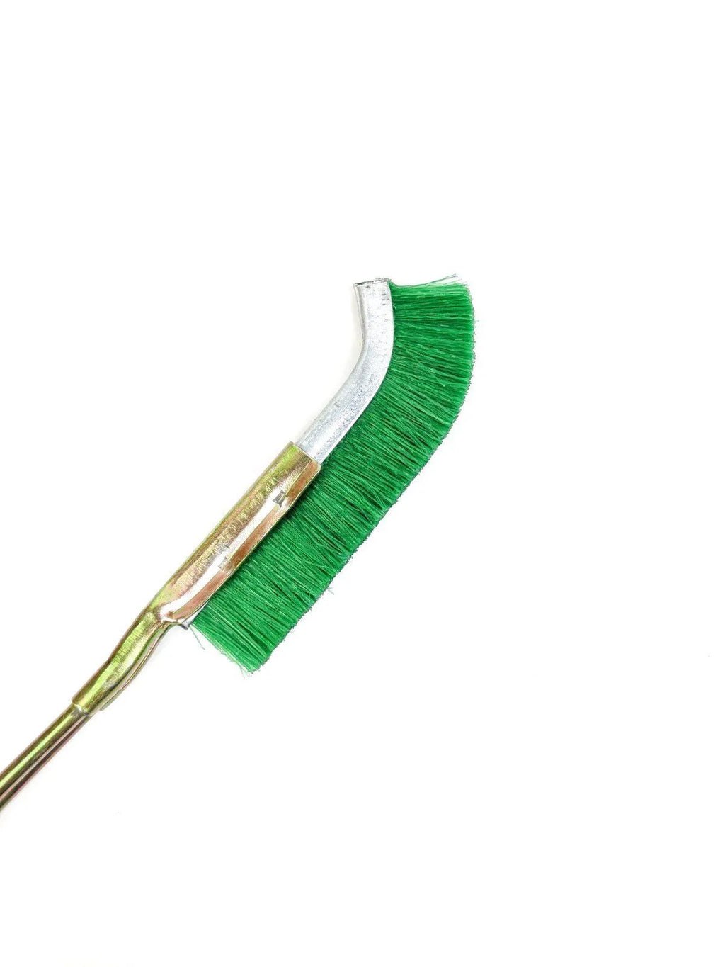 Green elbow rust removal brush with nylon wire bristles for cleaning range hoods