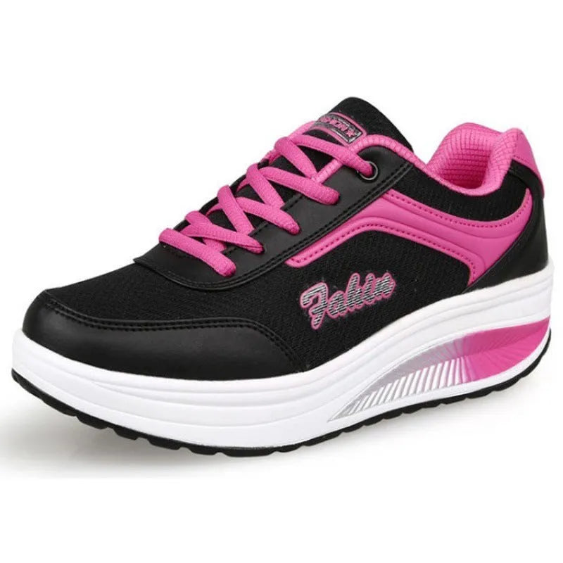 Women's heelless sports travel shoes with middle heel height in multiple colour options