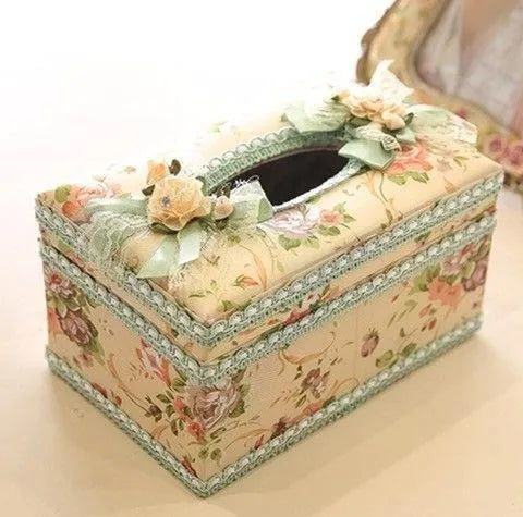 Ceramic jewellery storage box with integrated tissue compartment in bright colour options