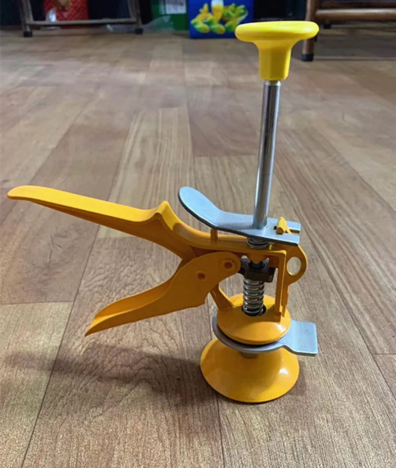 Tile raising positioner tool for concrete processing with adjustable height feature