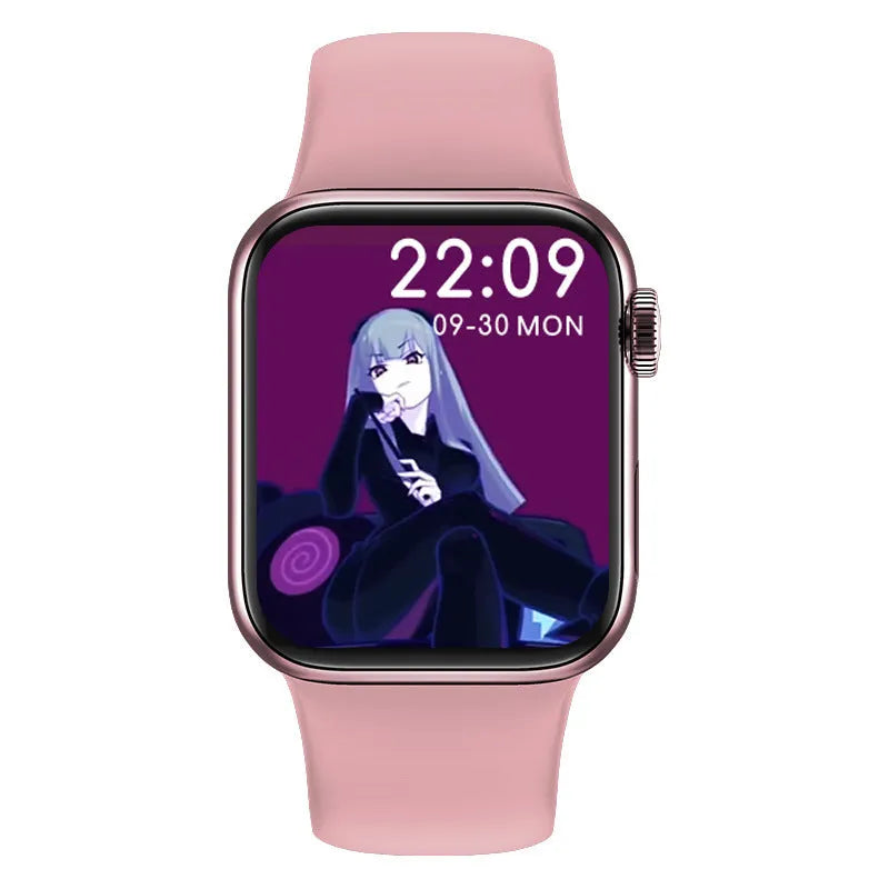 M16Plus smart watch in silver with 1.8-inch screen and zinc alloy case on a wrist strap.