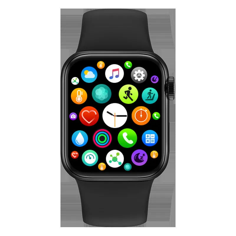 M16Plus smart watch in silver with 1.8-inch screen and zinc alloy case on a wrist strap.