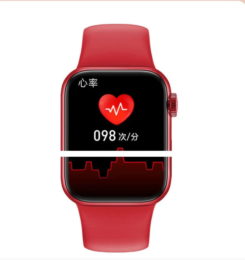 M16Plus smart watch in silver with 1.8-inch screen and zinc alloy case on a wrist strap.