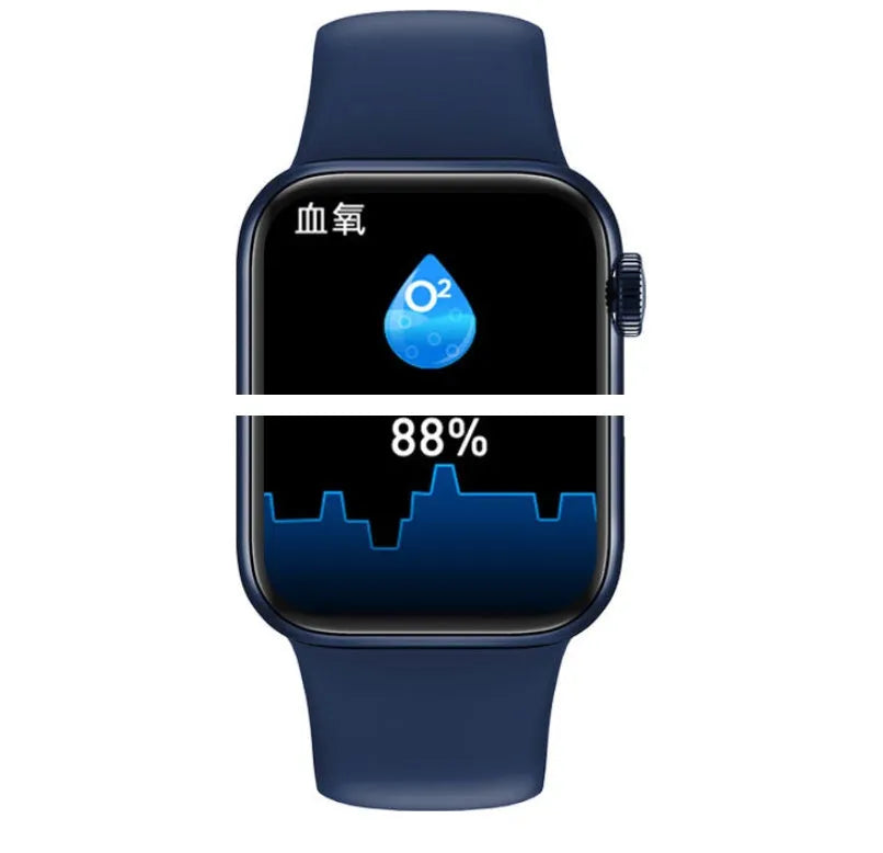 M16Plus smart watch in silver with 1.8-inch screen and zinc alloy case on a wrist strap.