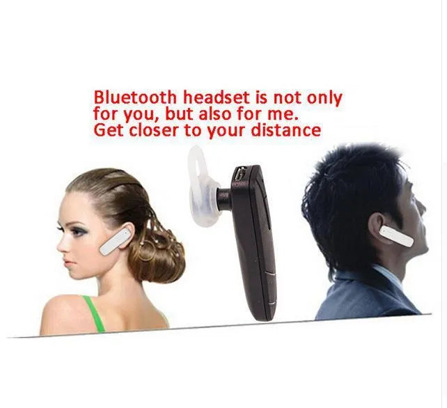 Mini wireless Bluetooth headphones in black or white with earplug design