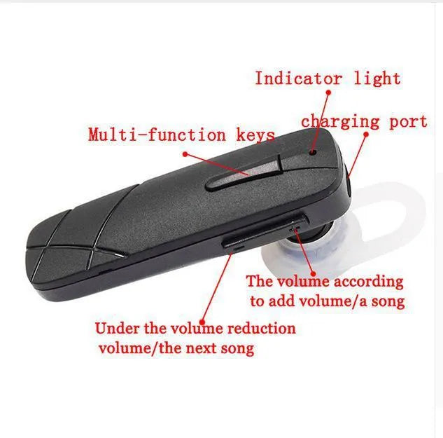 Mini wireless Bluetooth headphones in black or white with earplug design