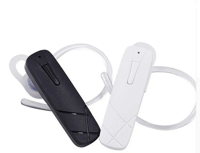 Mini wireless Bluetooth headphones in black or white with earplug design