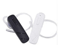 Mini wireless Bluetooth headphones in black or white with earplug design