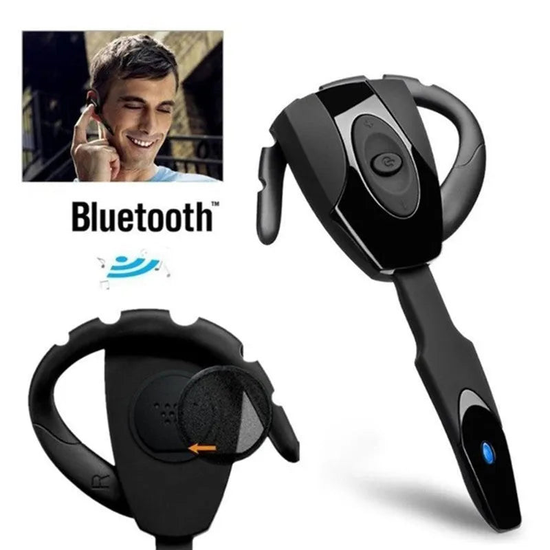 Single-ear Bluetooth headset in hanging ear design for business calls with voice control