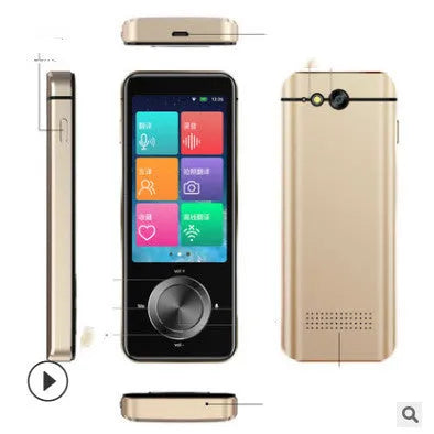 M9 WiFi translator device in gold or silver grey colour for iOS translation