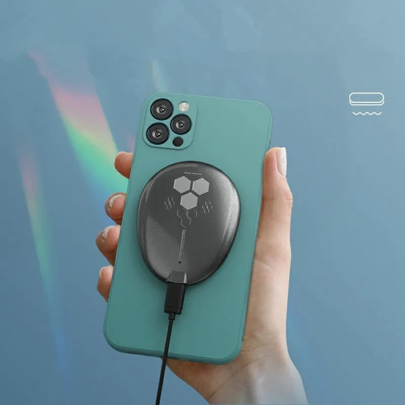 Black magnetic wireless charger with Type-C connection port