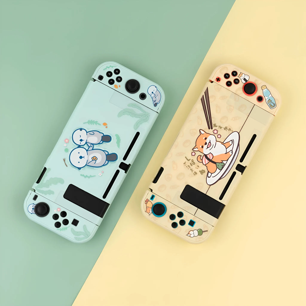 Sea Otter silicone protective case for Nintendo Switch Lite controller with toughened membrane