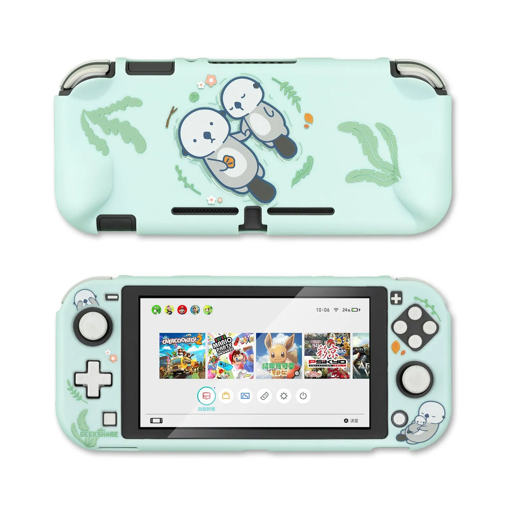 Sea Otter silicone protective case for Nintendo Switch Lite controller with toughened membrane